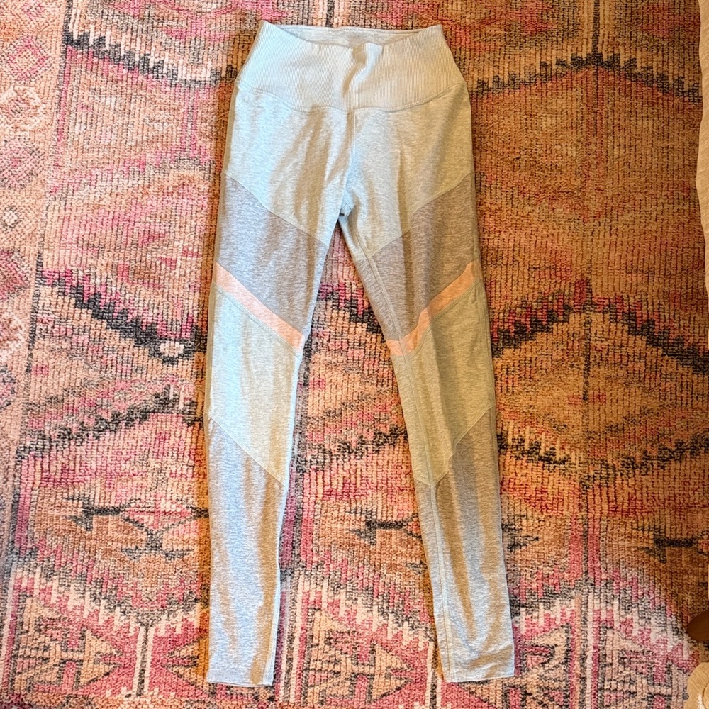 alo Gray and Pink High-Waisted Leggings